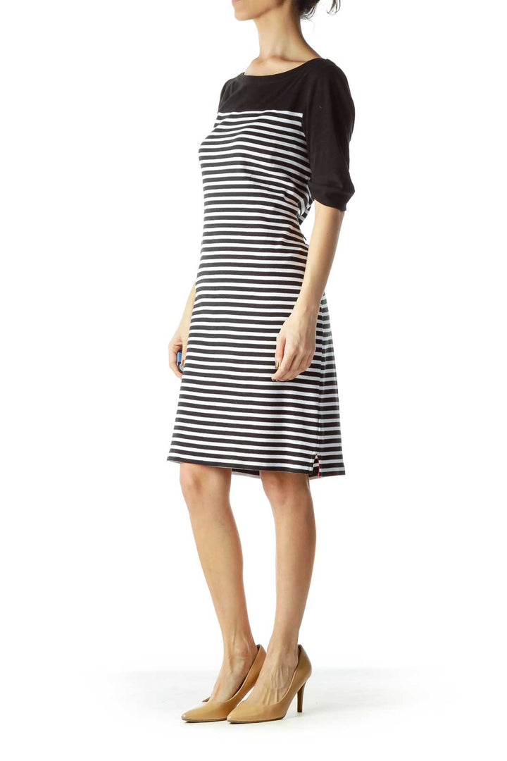 Black White Striped Day Dress