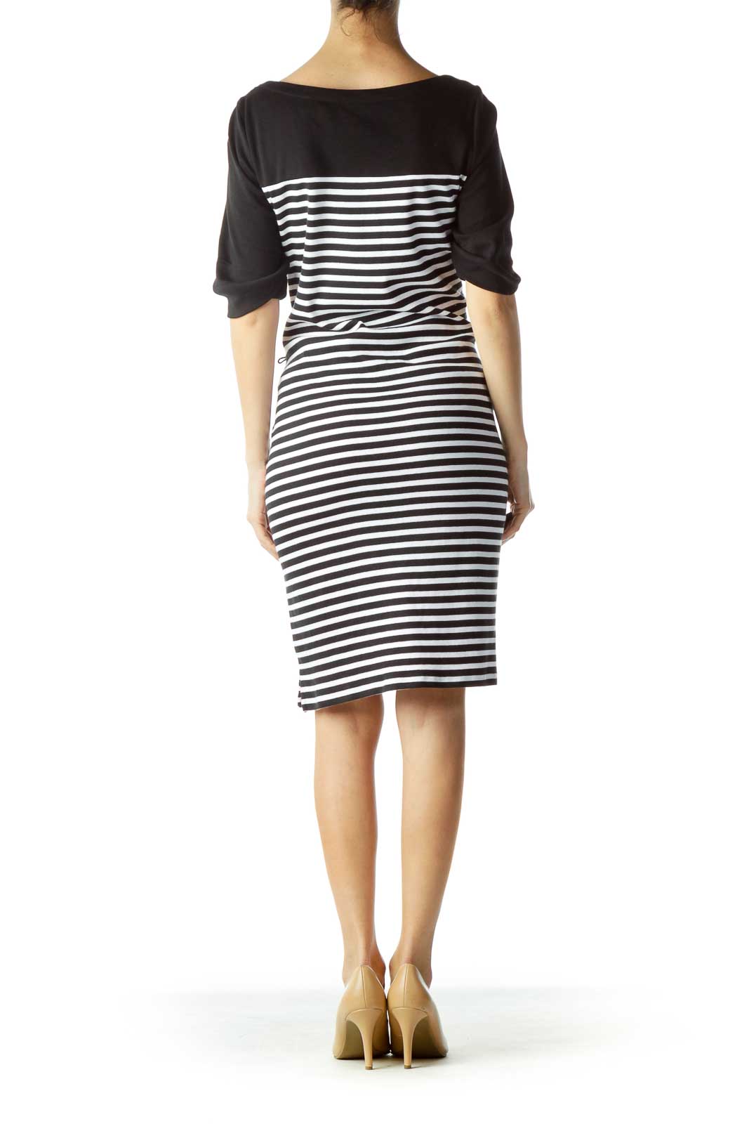 Black White Striped Day Dress