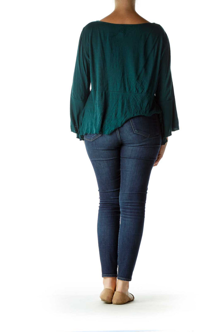 Green Flared Blouse