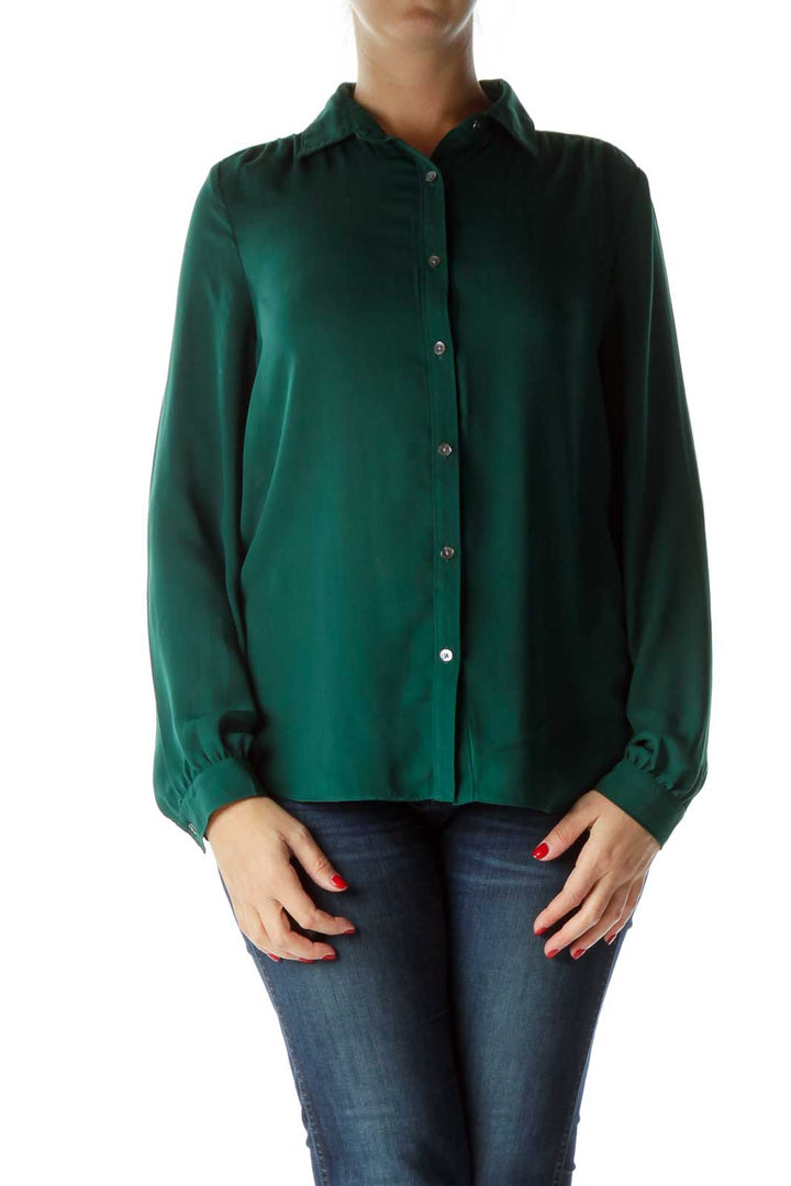 Green Buttoned Long Sleeve Shirt