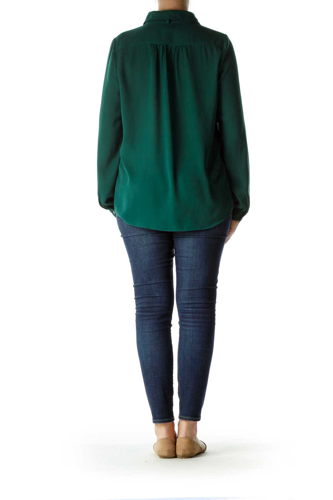 Green Buttoned Long Sleeve Shirt