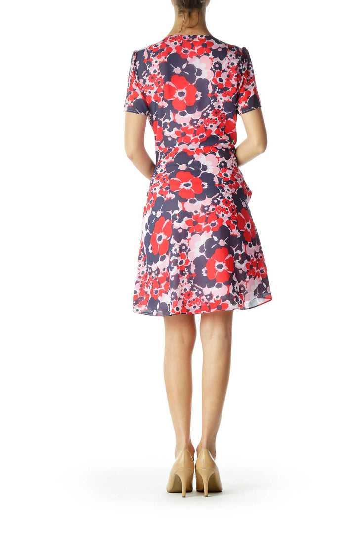 Pink Red Blue Floral Day Dress