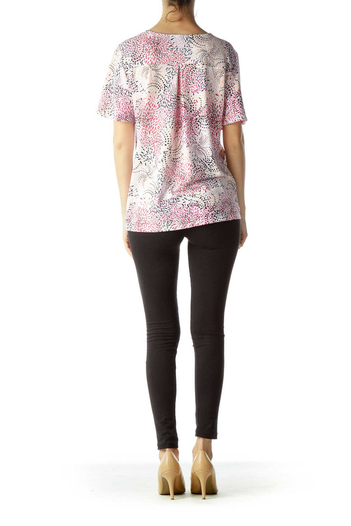 Pink Beige Printed T-Shirt