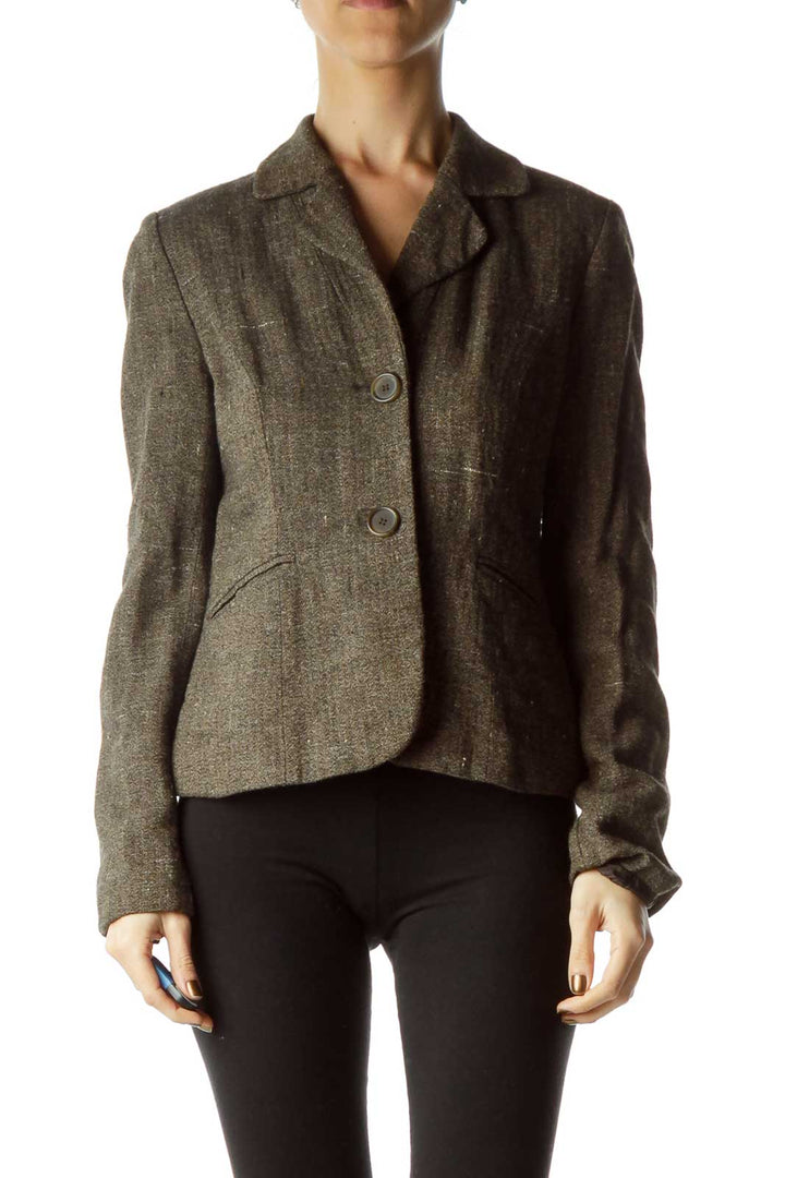 Brown Black Mottled Blazer