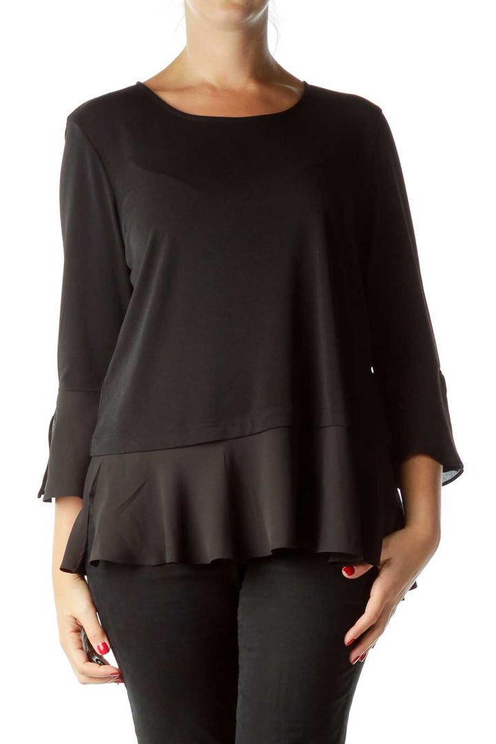 Black Bell Sleeve Blouse