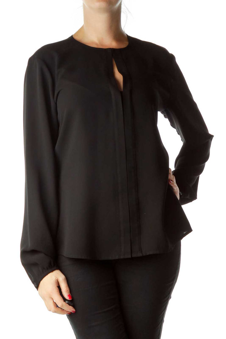 Black V-Neck Blouse