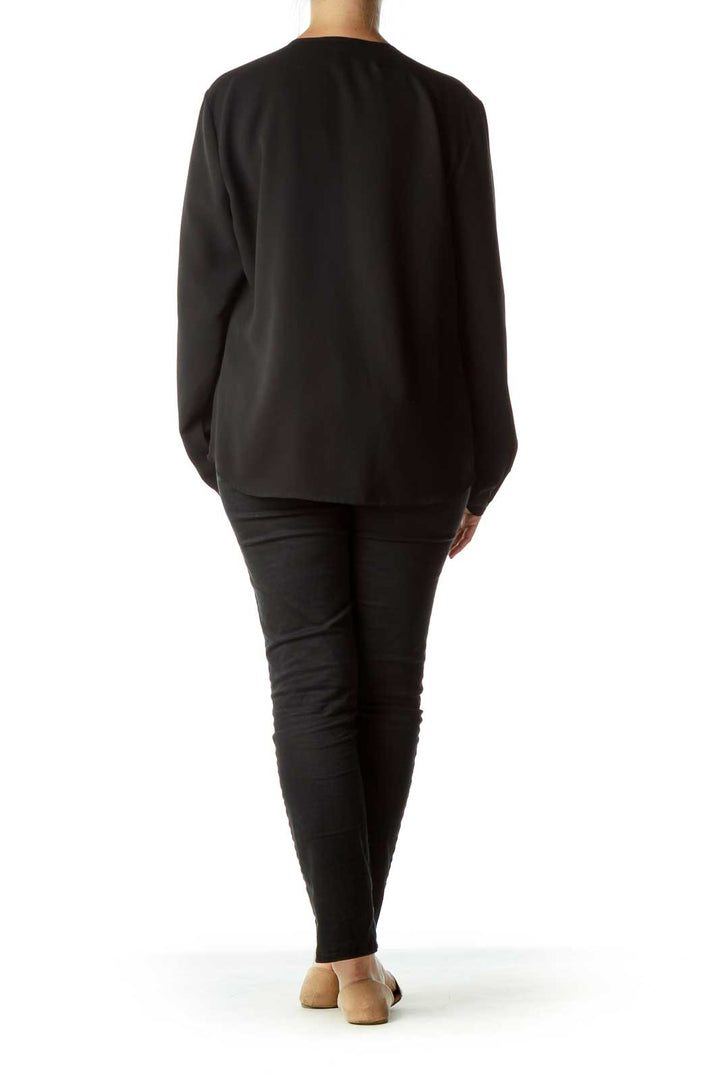 Black V-Neck Blouse