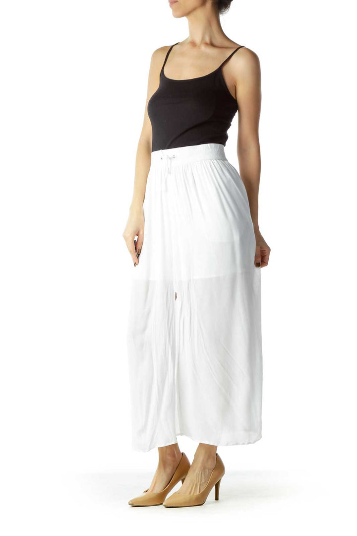 White Sheer Midi Skirt