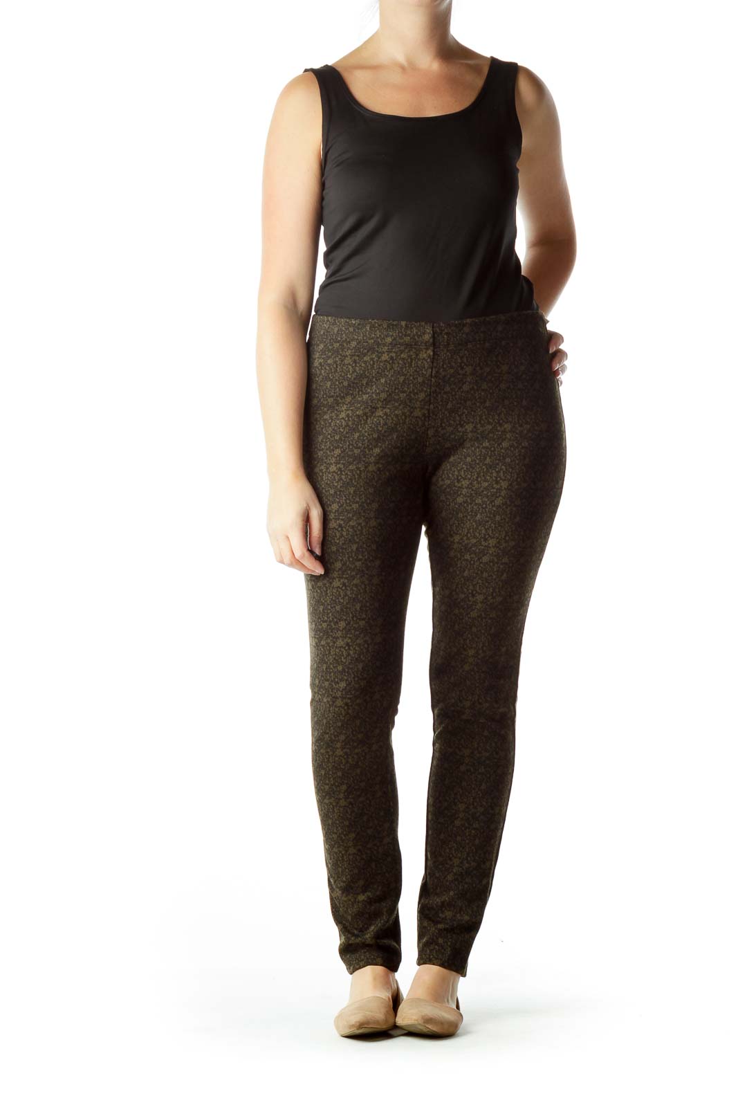 Black Brown Printed Leggings