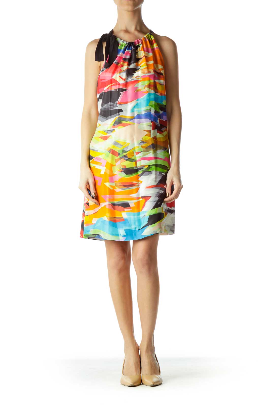 Multicolor Silk Tent Silk Dress