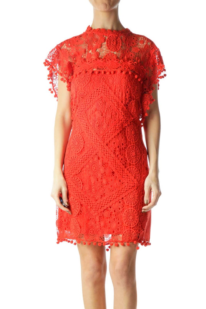 Red Lace Shift Dress