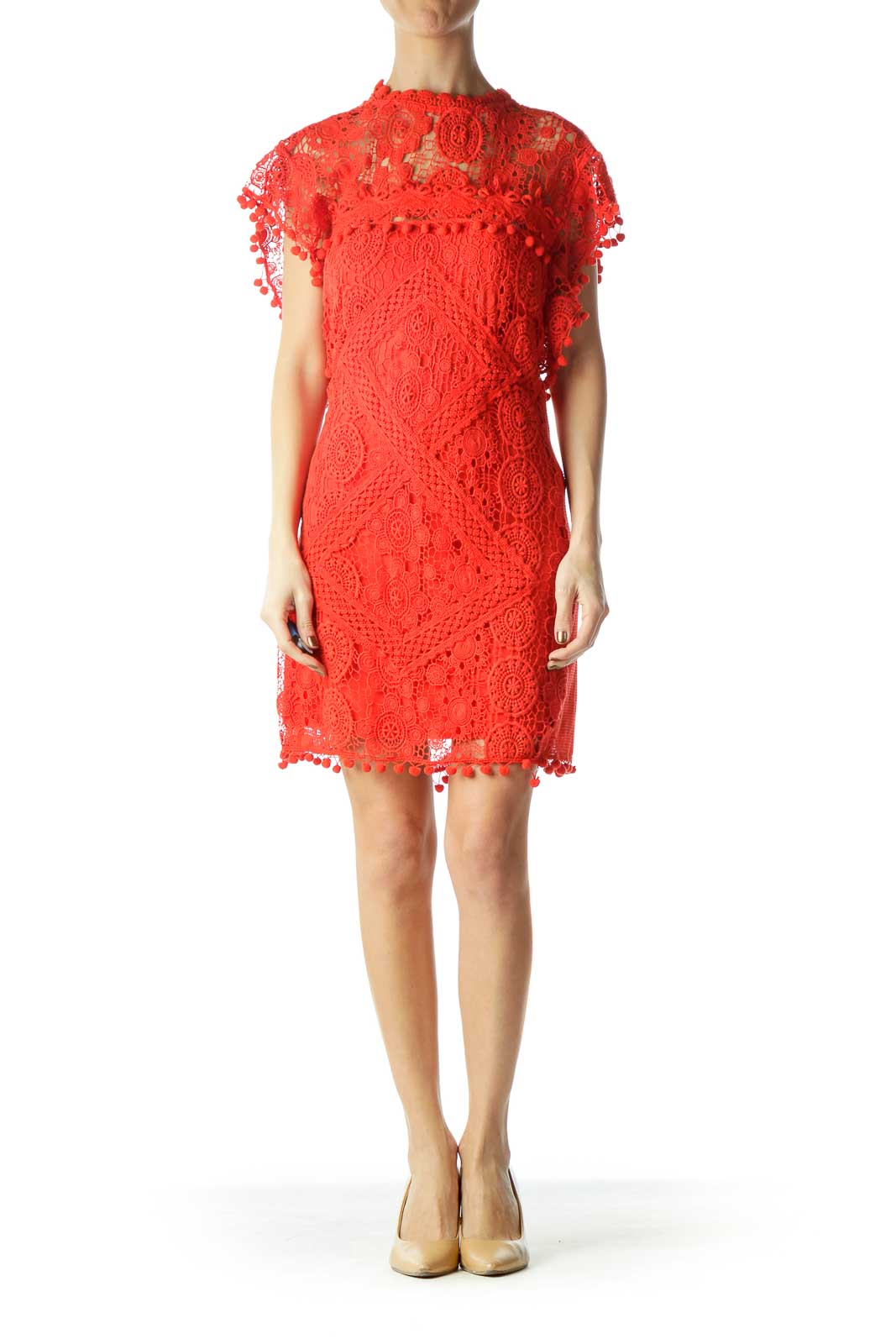 Red Lace Shift Dress