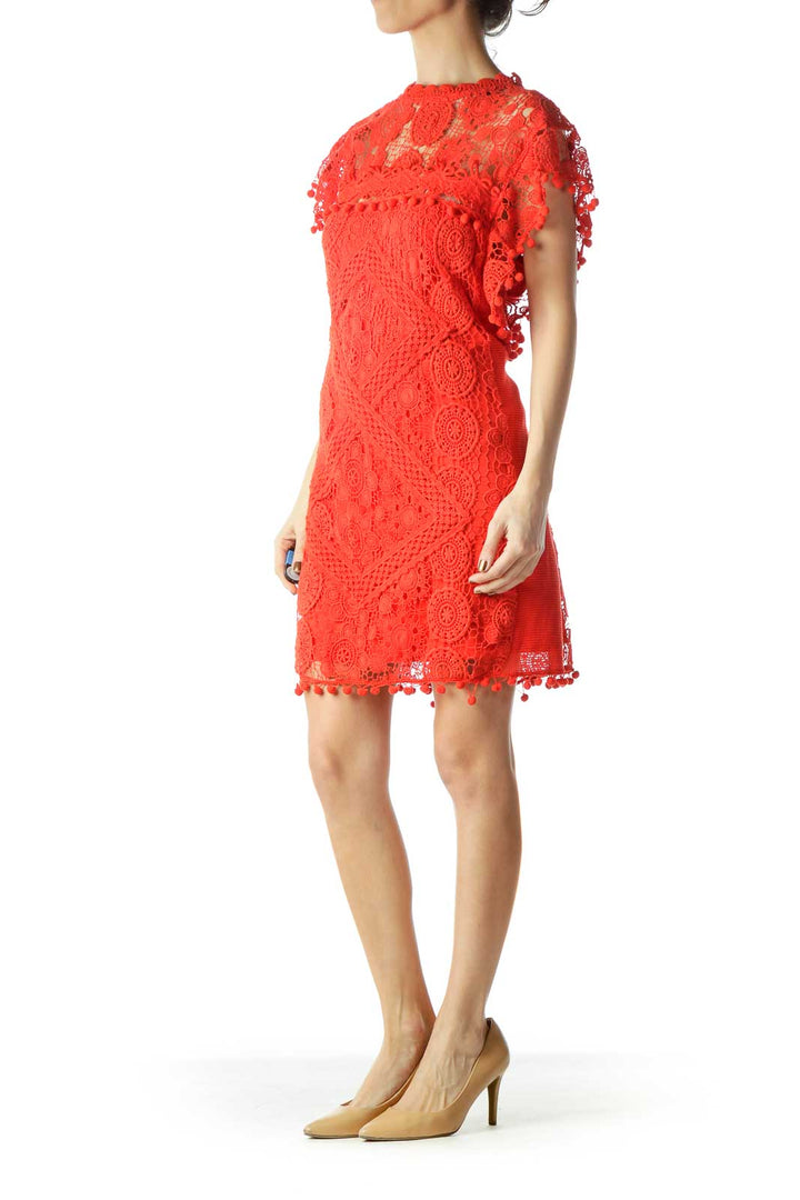 Red Lace Shift Dress