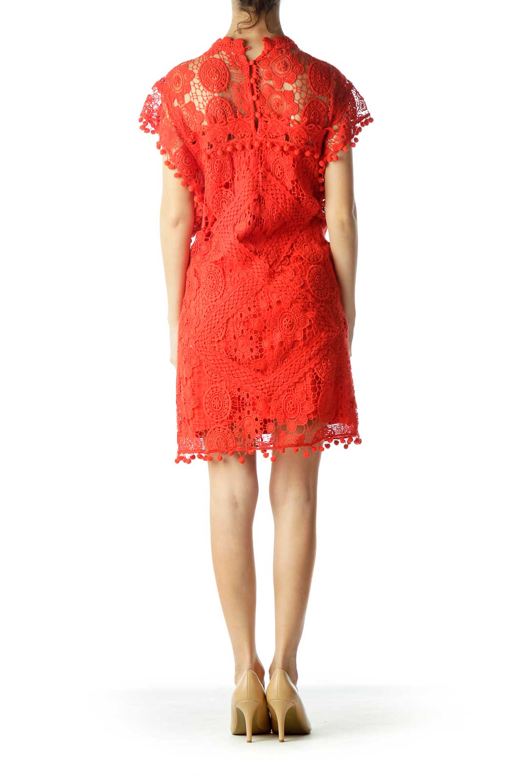 Red Lace Shift Dress