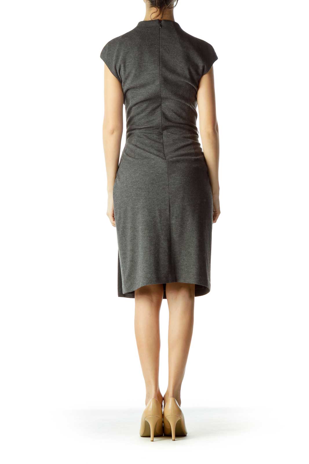 Gray Scrunched Bodycon Dress