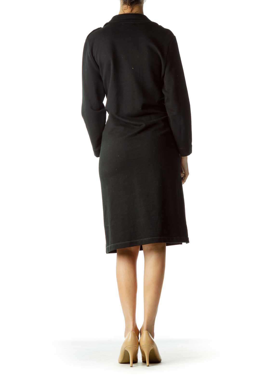 Black Zippered Sweatshirt Dress