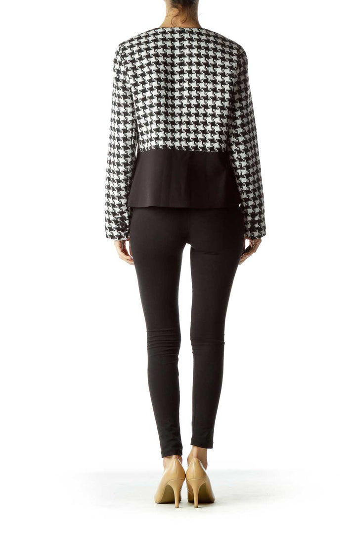 Black White houndstooth Tweed Jacket