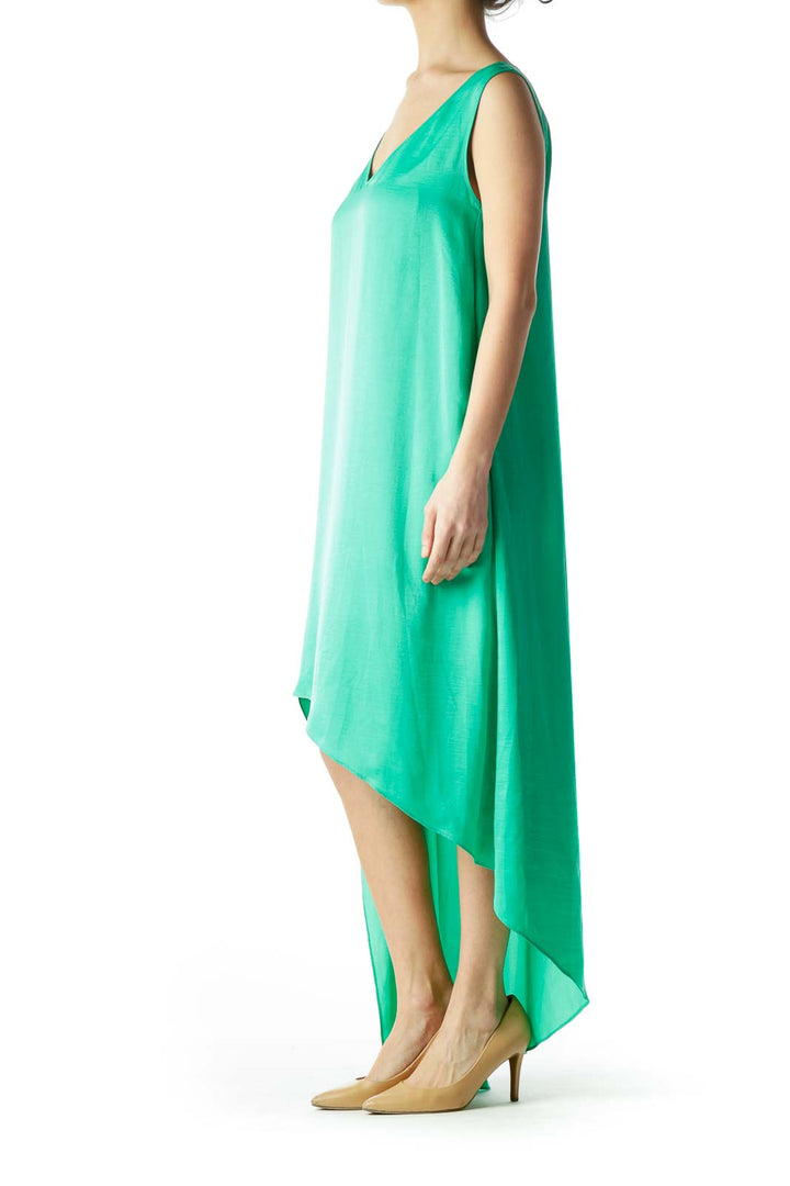 Emerald Green High-Low Day Dress