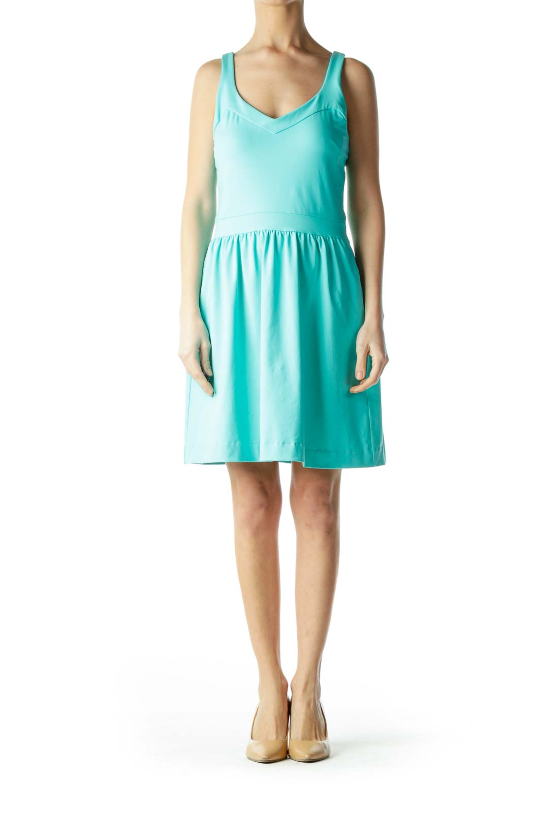 Blue Sweetheart Sleeveless Day Dress