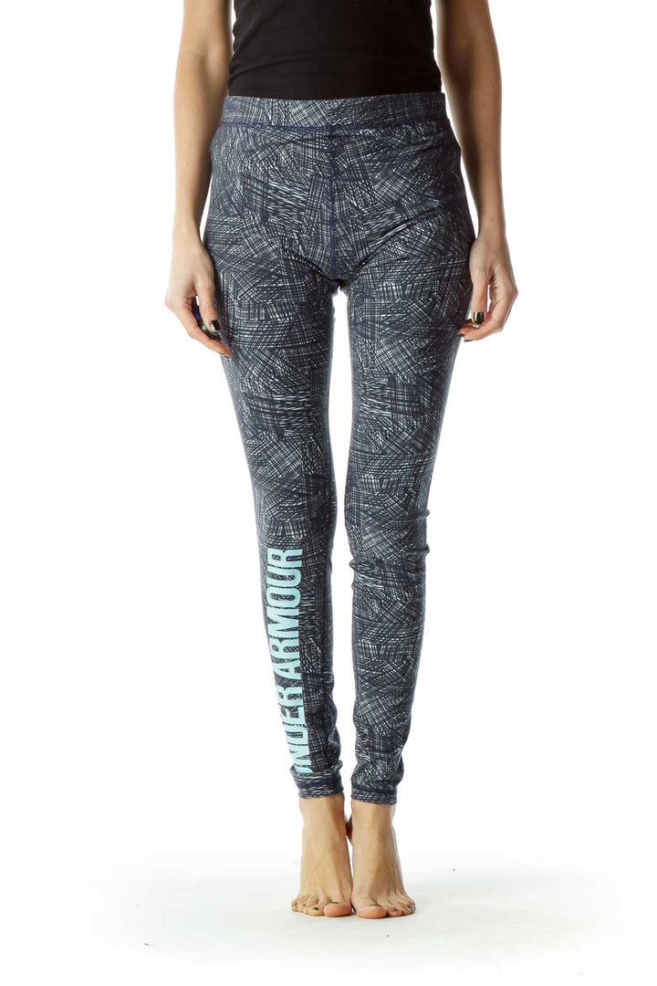 Blue Printed Yoga Pant