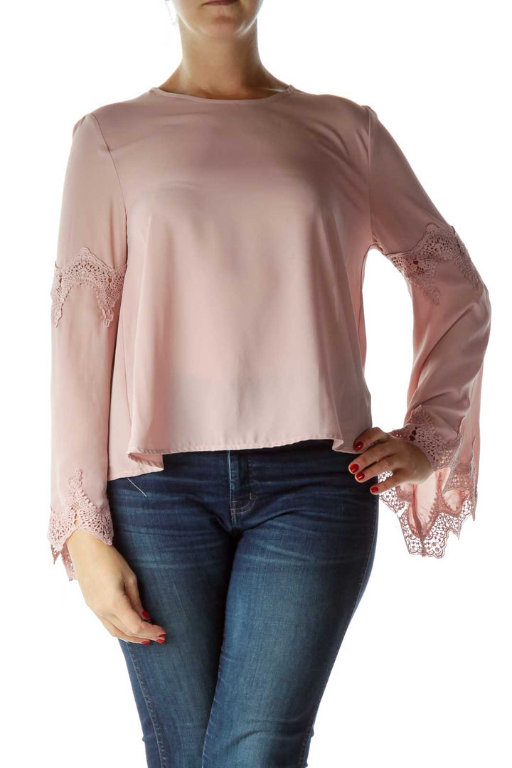 Pink Bell Sleeve Blouse