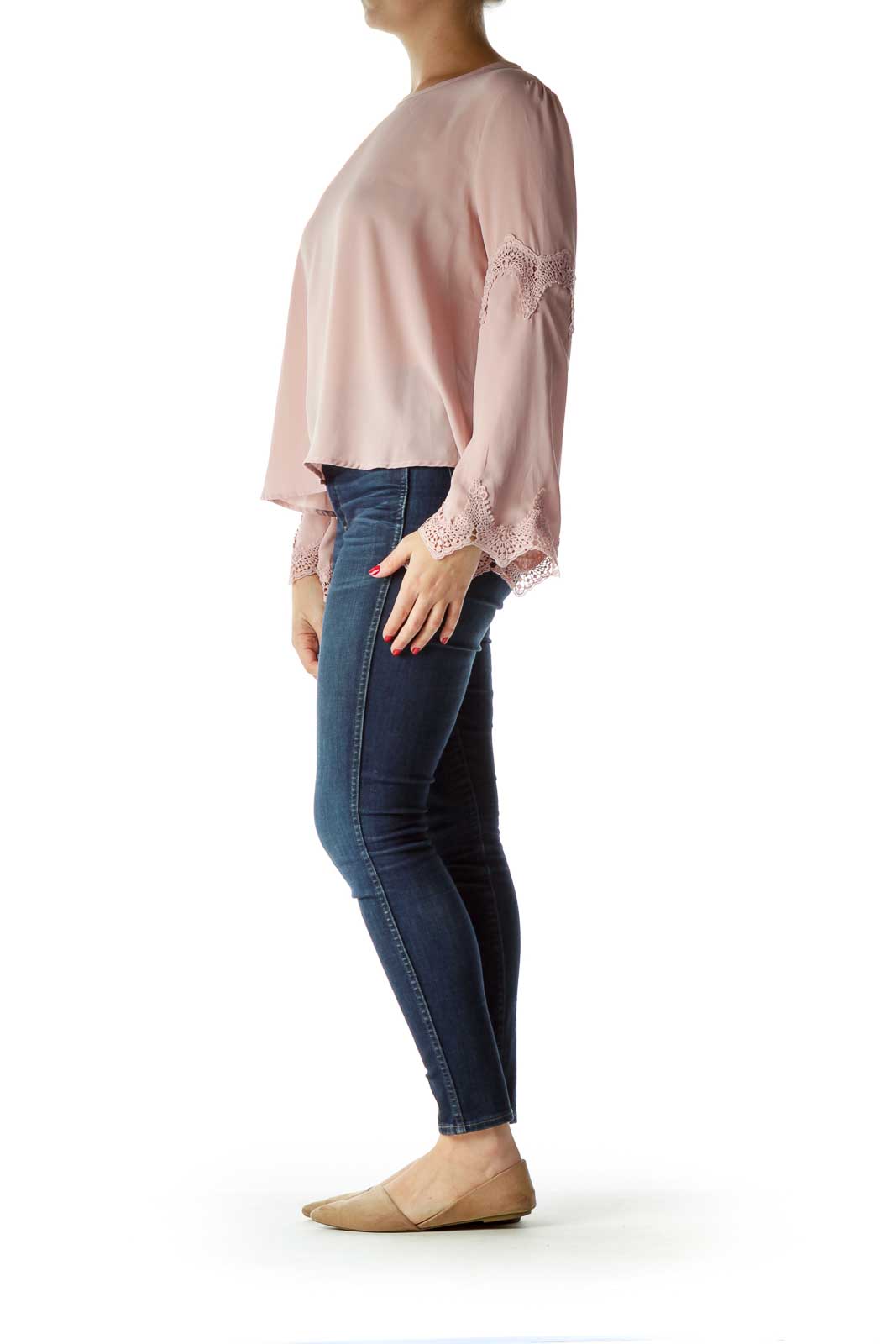 Pink Bell Sleeve Blouse