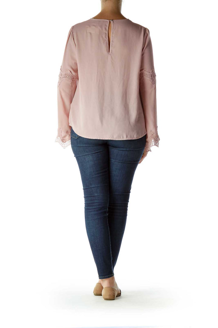 Pink Bell Sleeve Blouse