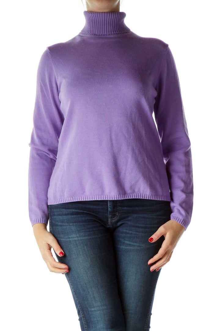 Purple Turtle Neck Long Sleeve Sweater