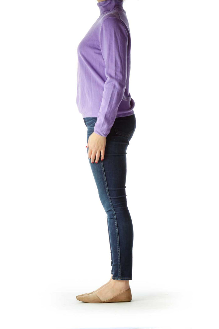 Purple Turtle Neck Long Sleeve Sweater