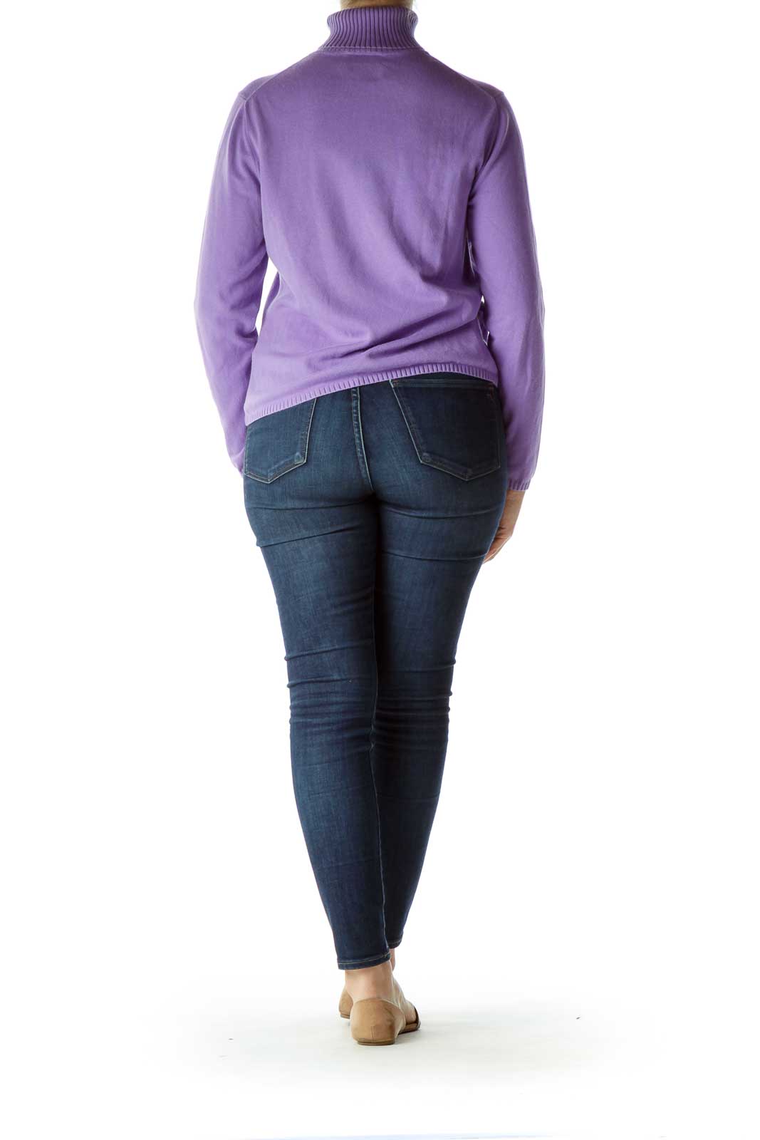 Purple Turtle Neck Long Sleeve Sweater