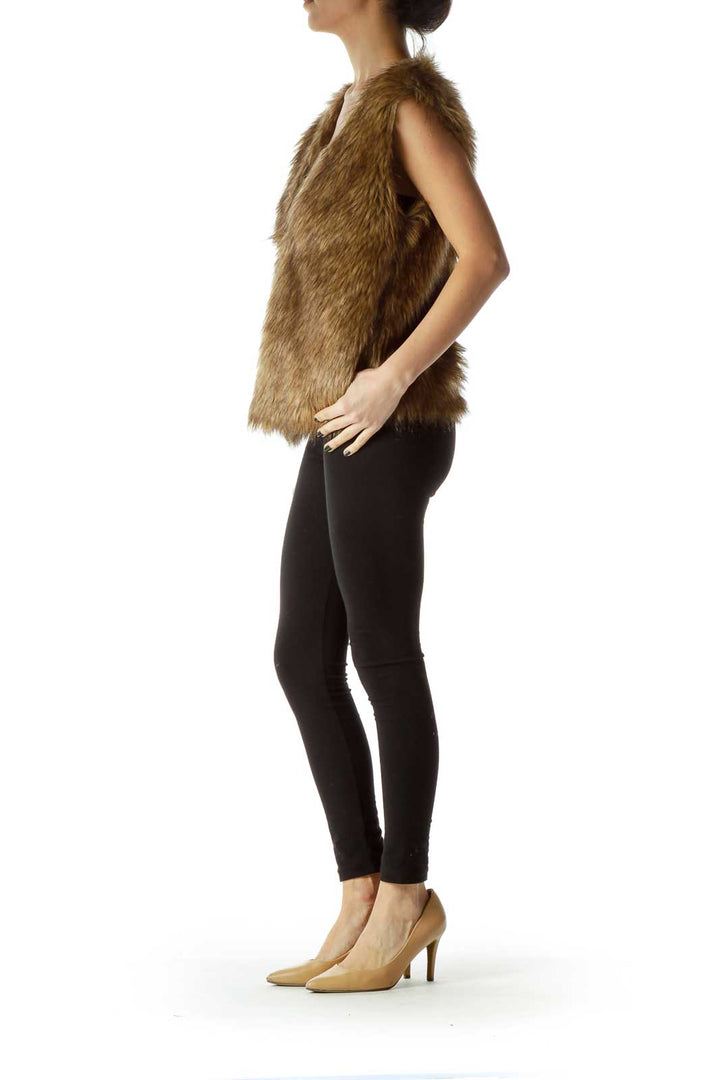 Brown Faux-Fur Vest