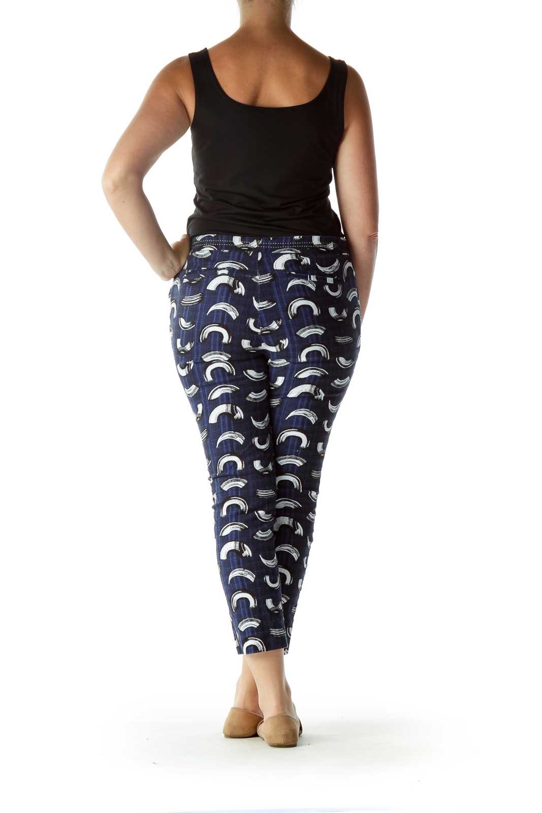 Navy Print Skinny Pant