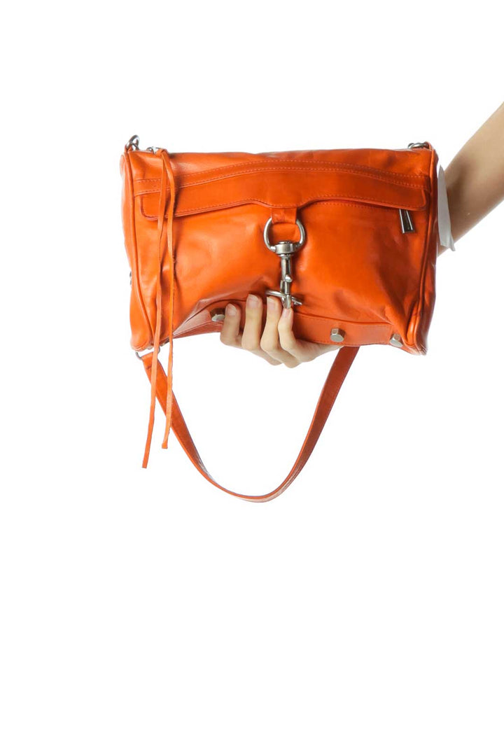 Orange Chain Strap Shoulder Bag