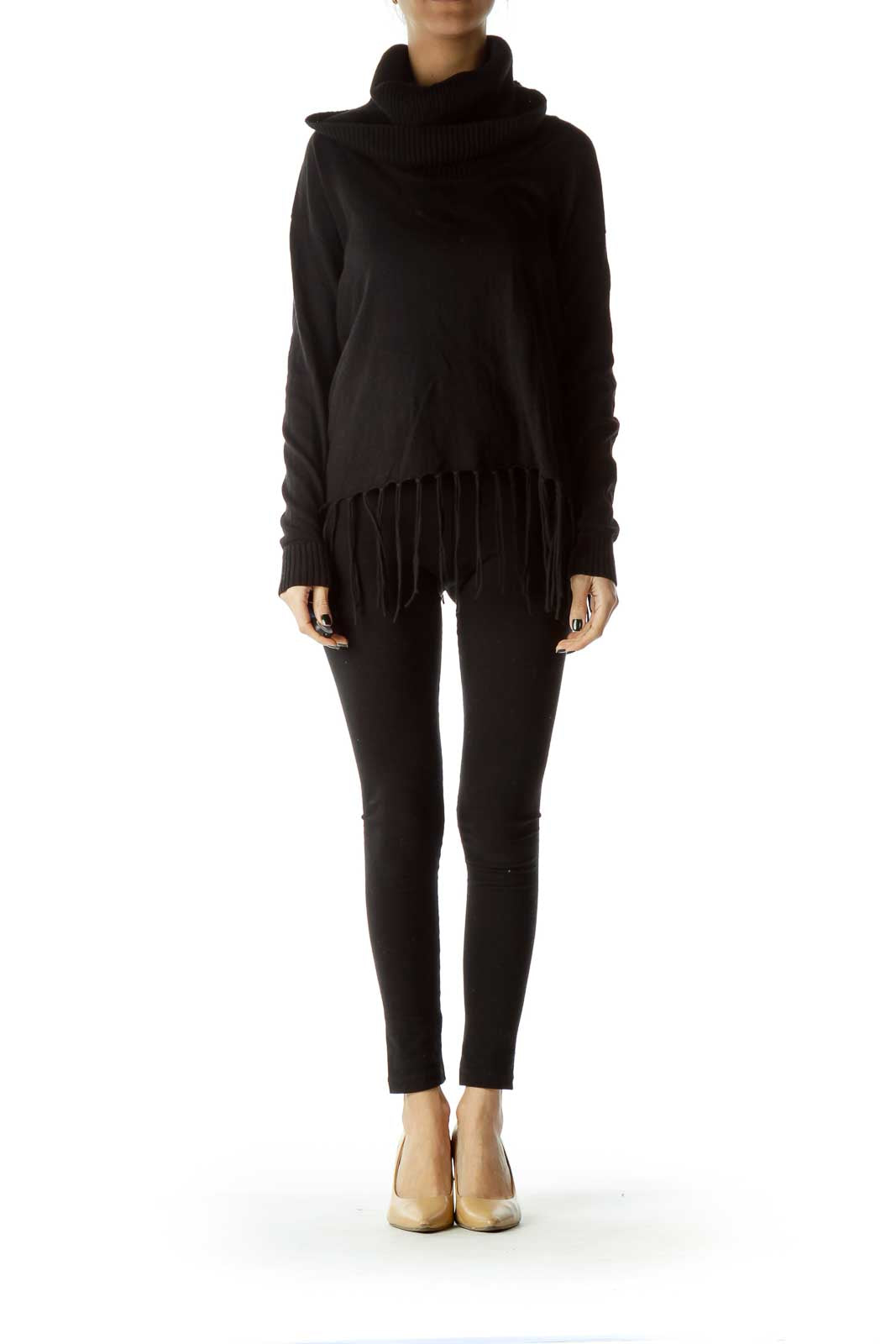 Black Turtle Neck with Fringe