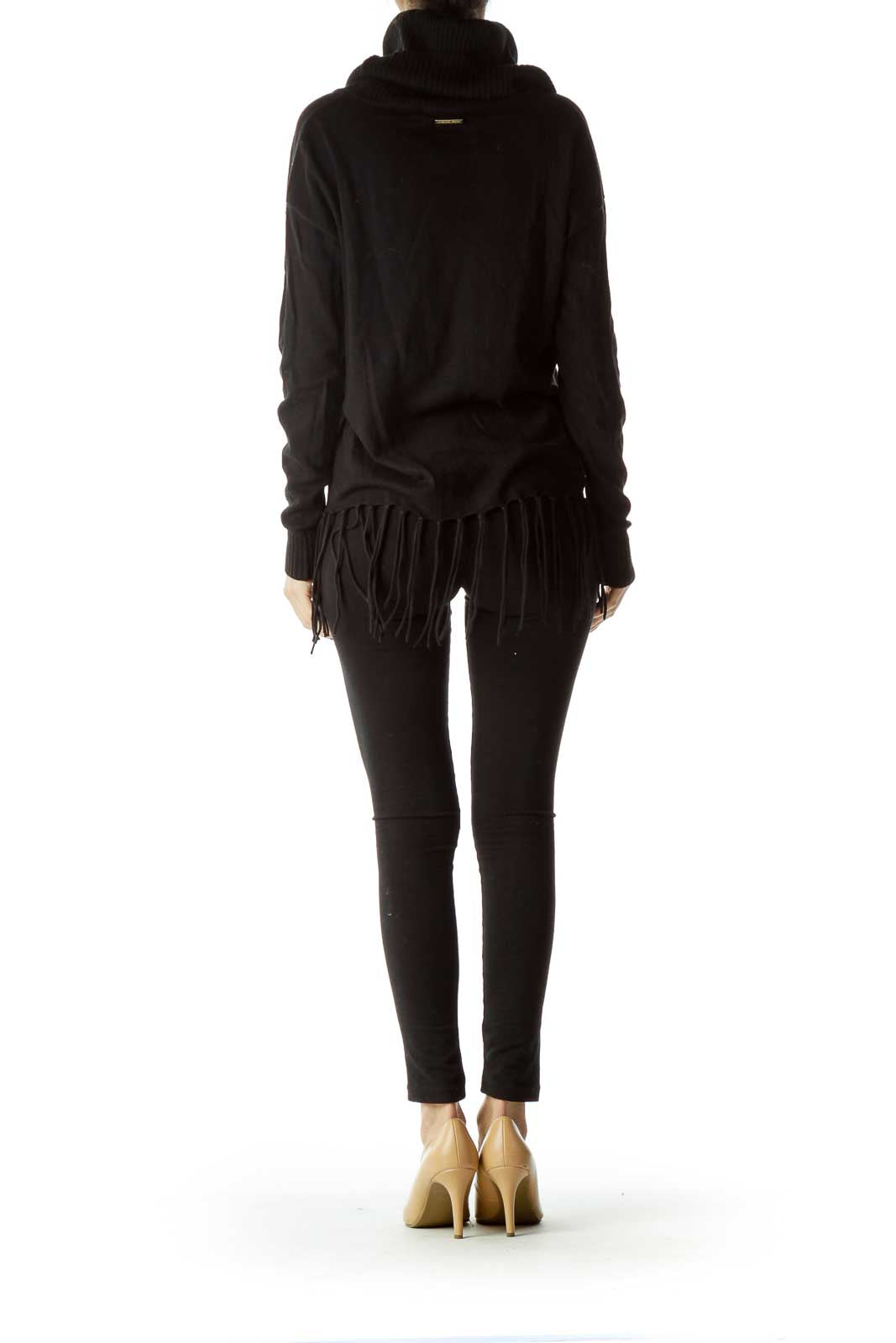 Black Turtle Neck with Fringe