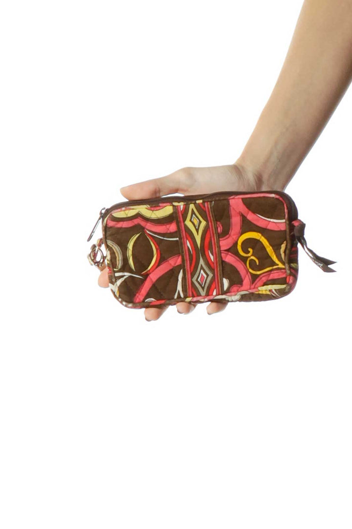 Brown Paisley Print Clutch