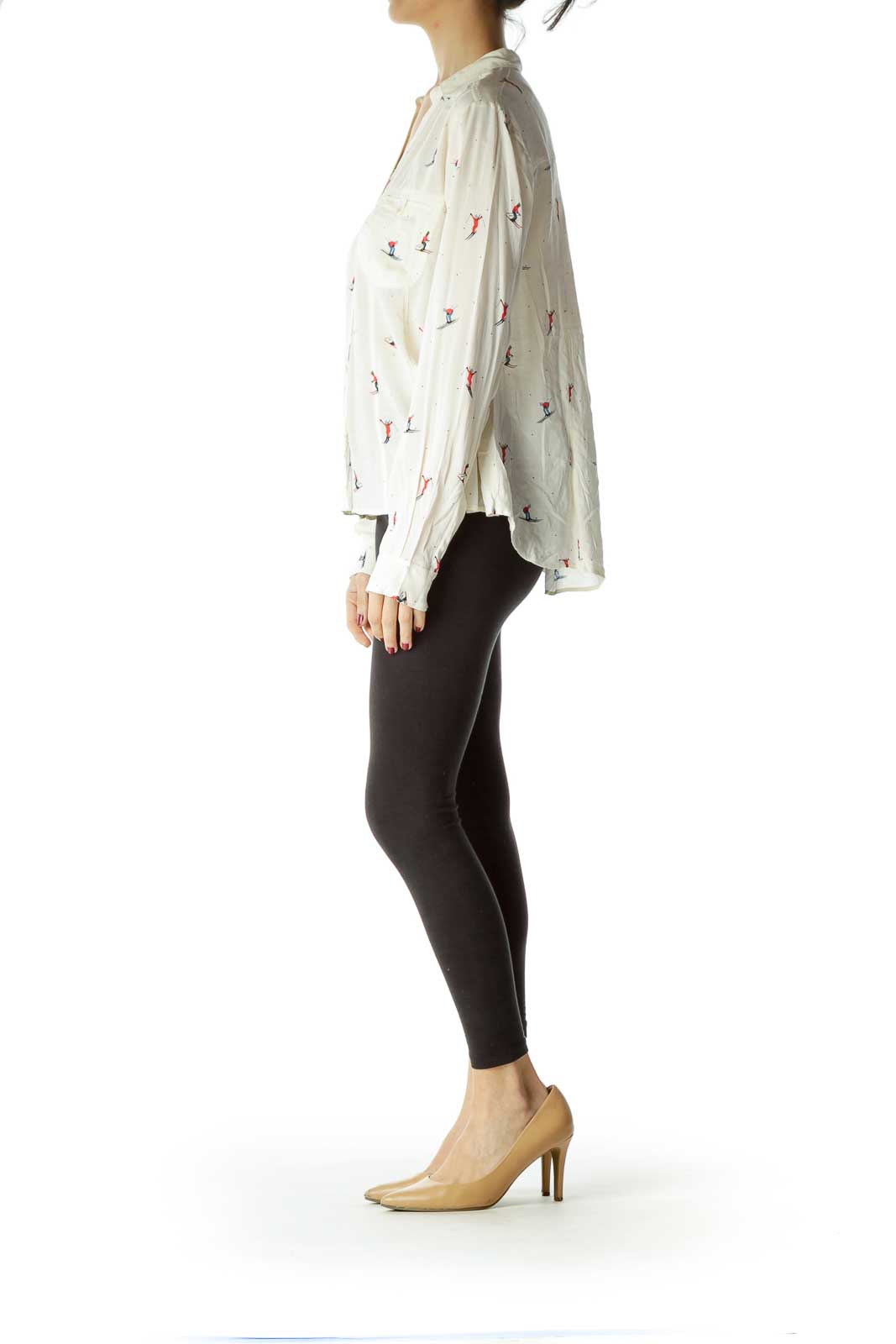 Cream Print Soft Shirt