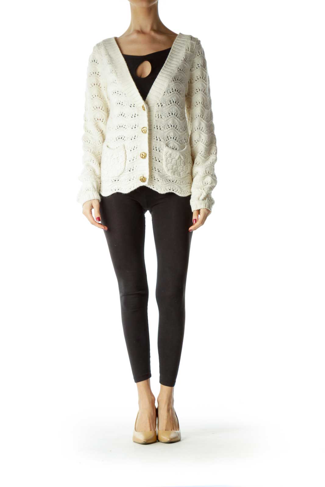 Cream Chunky Knit Cardigan