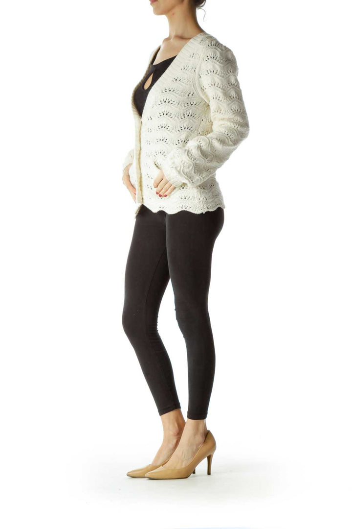 Cream Chunky Knit Cardigan