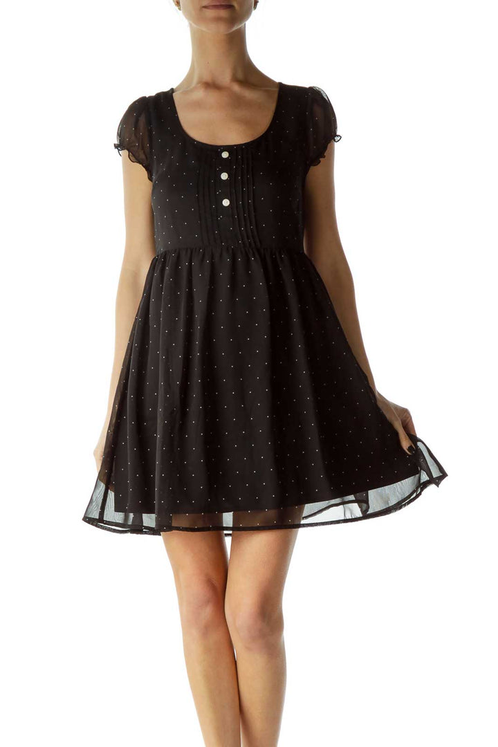 Black White Polka-Dot Day Dress