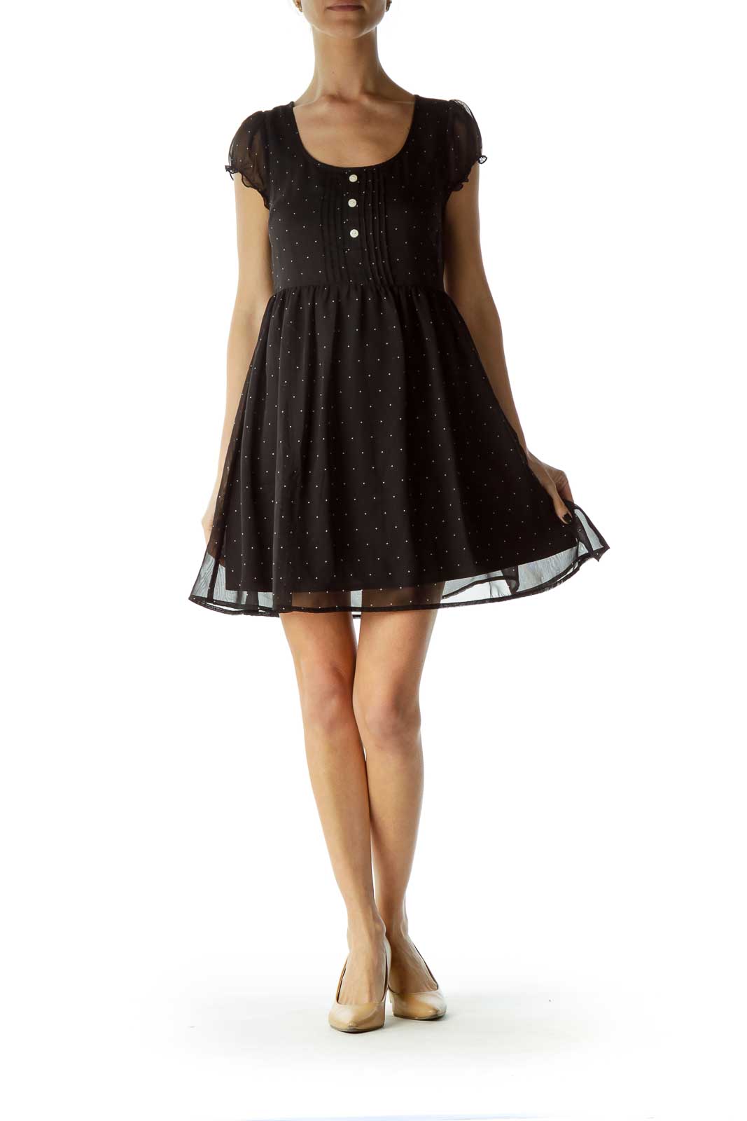 Black White Polka-Dot Day Dress