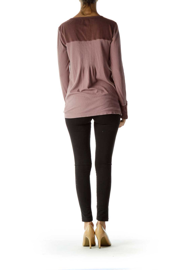 Purple Textured Long Sleeve Top