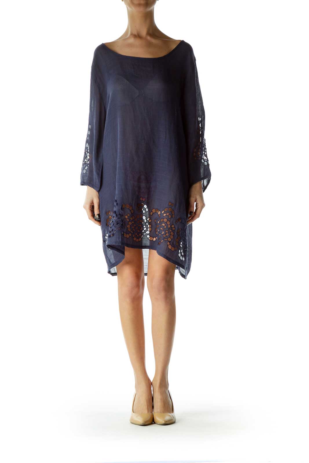 Navy Sheer Beach Coverup