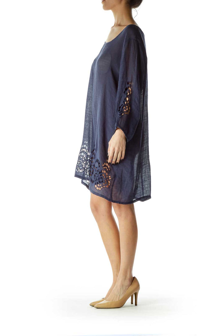 Navy Sheer Beach Coverup