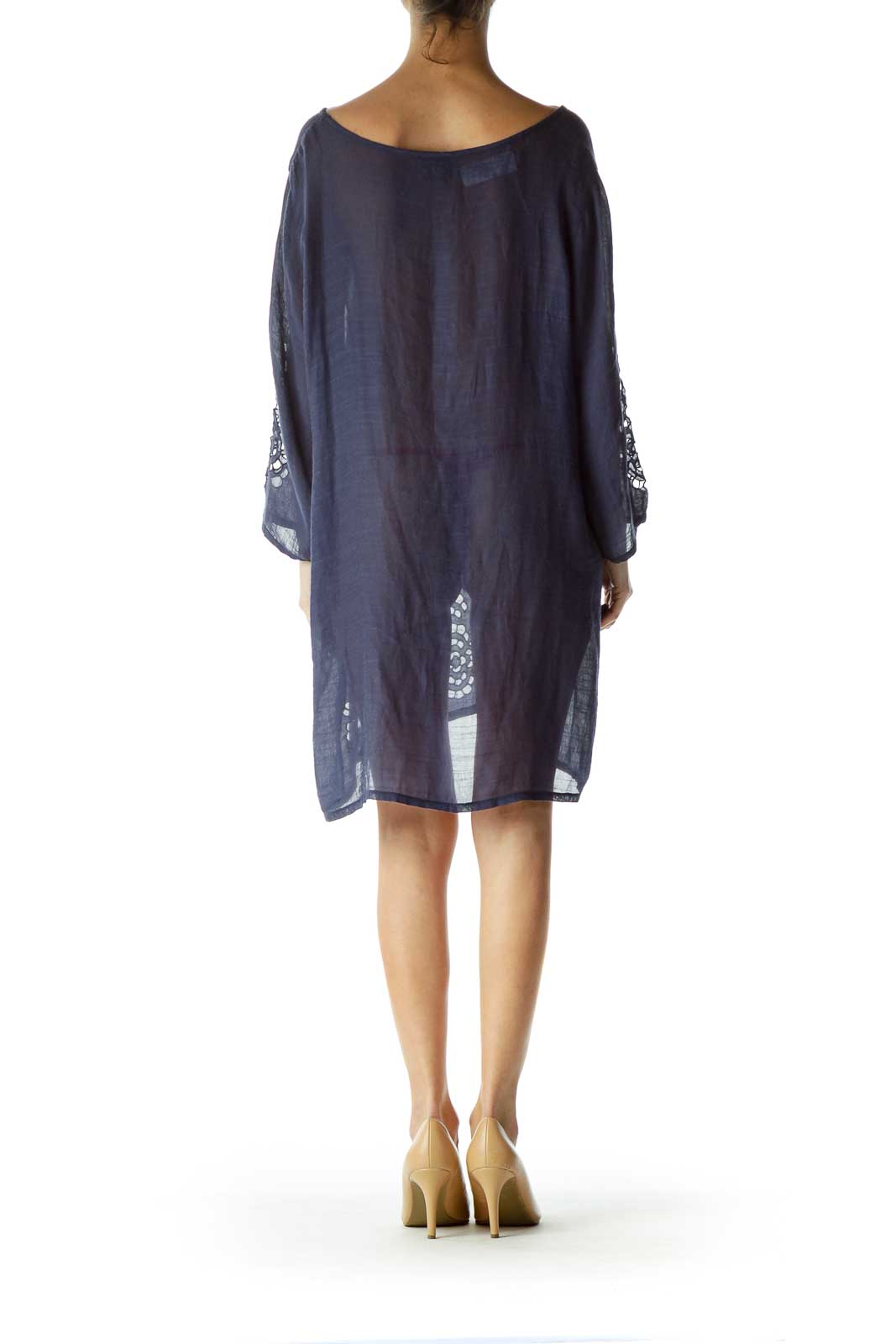 Navy Sheer Beach Coverup