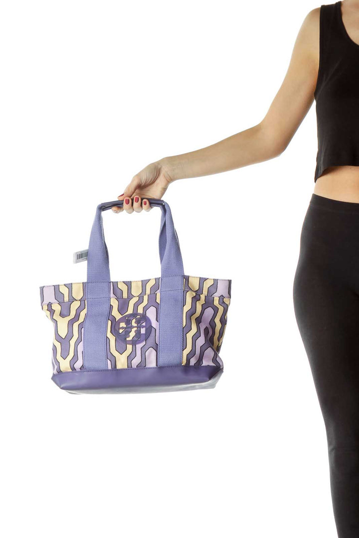 Purple Yellow Print Cloth Tote