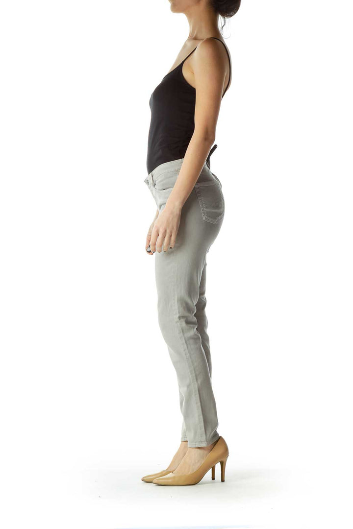 Gray Straight Leg Ankle Pants