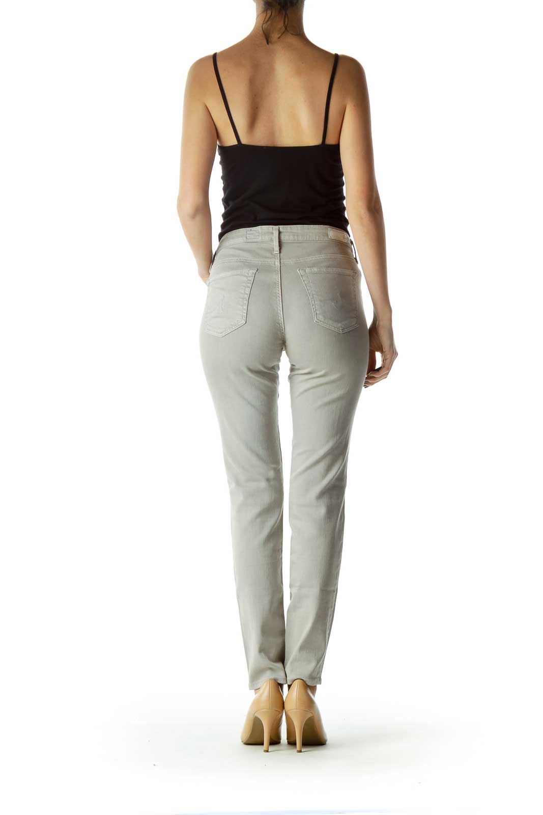 Gray Straight Leg Ankle Pants