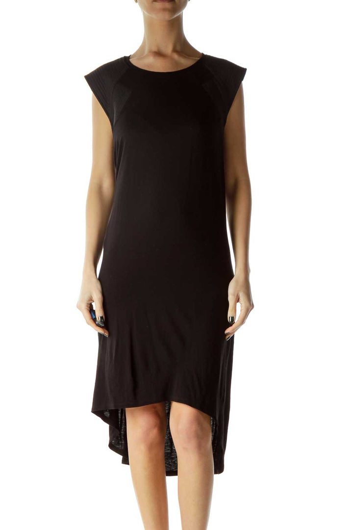 Black High-Low Jersey Dress