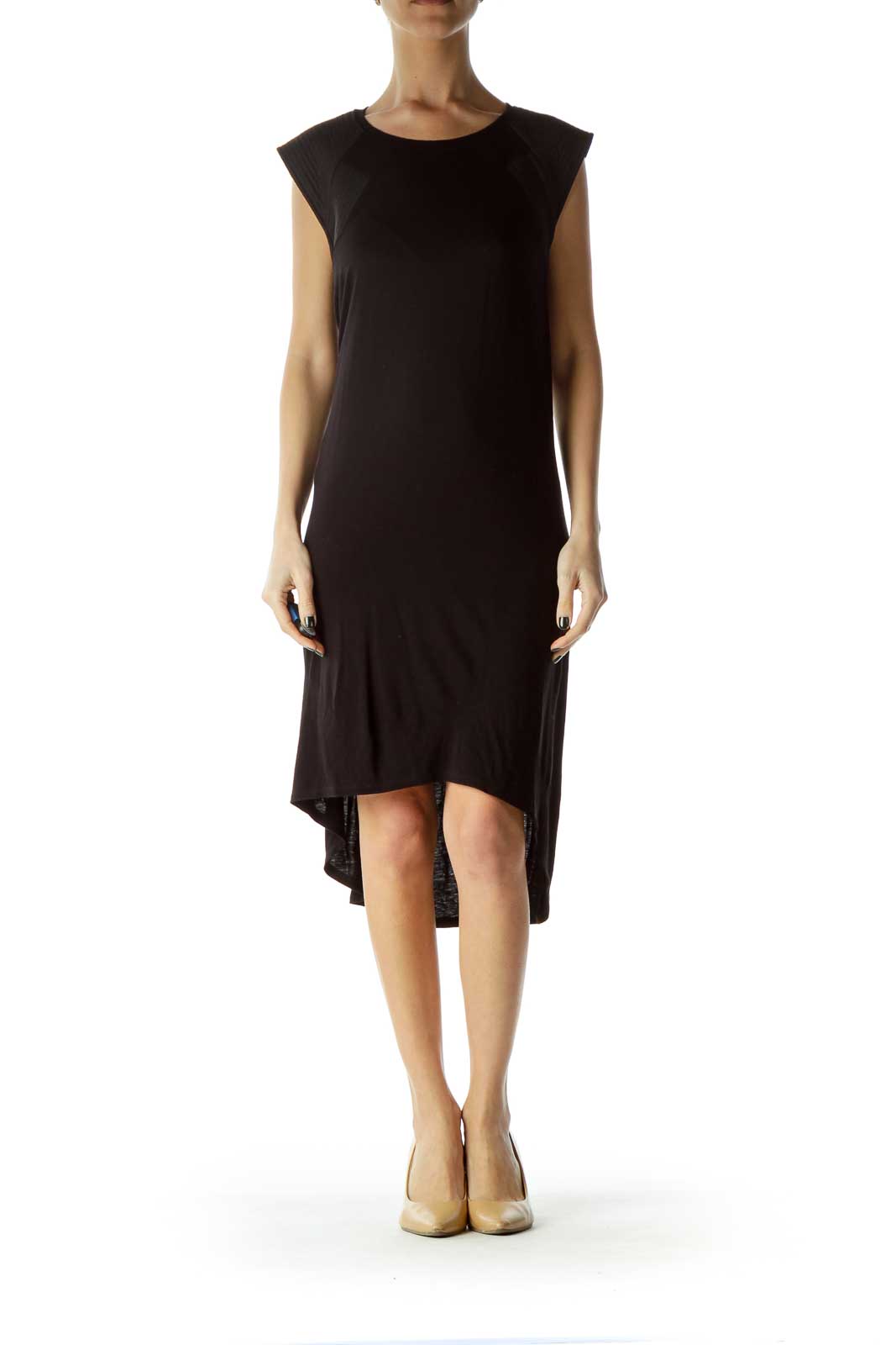 Black High-Low Jersey Dress